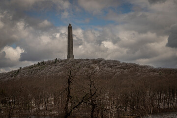 High Point Monument on an icy spring morning in New Jersey