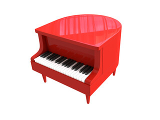 small red piano on a transparent background