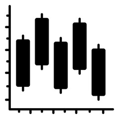 A unique design icon of candlestick chart 