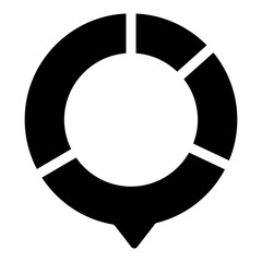 Solid design icon of pie chart