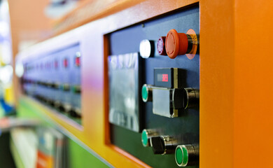Close up of buttons on control panel