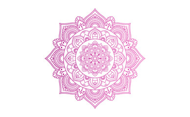 Gradient color mandala on white isolated background, Mandala with floral patterns. Ornaments