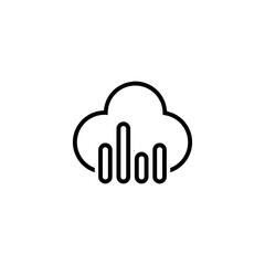  Cloud computing line icon isolated on white background