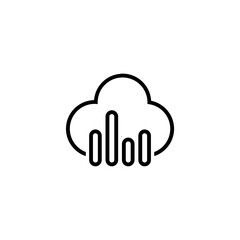  Cloud computing line icon isolated on white background