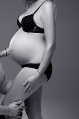 pregnancy woman in lingerie
