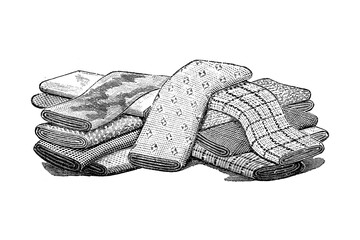 Fabric Rolls - Vintage illustration