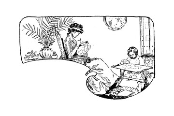 Seamstress embroiderer – Vintage illustration