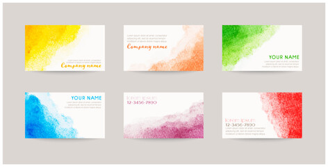 business cards template. watercolor vector background