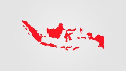 art illustration design concept background island map of indonesia in red white