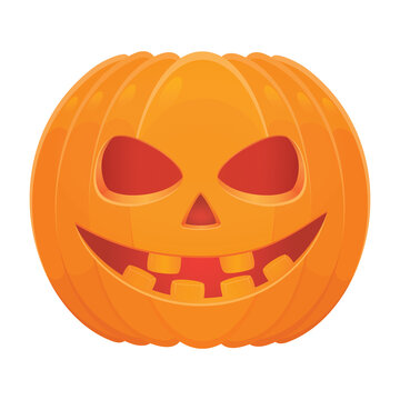 Graphic holiday illustration with Halloween pumpkin face. Jack o lantern