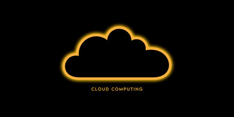 2d illustration of Cloud computing, Cloud computing technology internet concept background, Cloud Computing Concept