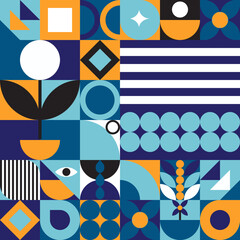 Colorful geometric shapes mosaic background