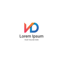 initial letter vd modern logo design
