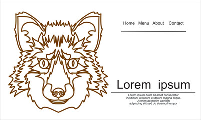 Illustration of fox head cartoon style