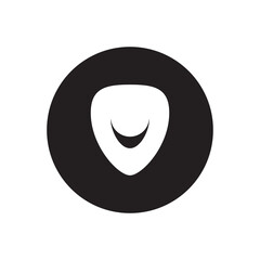 logo icon illustration template simple guitar pick vector design  for badge  music label  music studio  musical instrument business