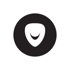 logo icon illustration template simple guitar pick vector design  for badge  music label  music studio  musical instrument business