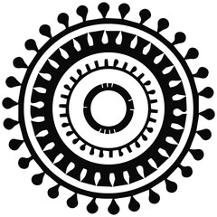 Circle abstract tattoo design PNG image.