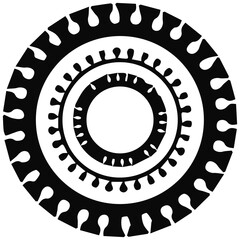 Circle abstract tattoo design PNG image. - obrazy, fototapety, plakaty