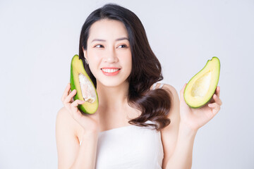 Beauty image of young Asian woman with perfect skin