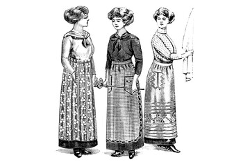 Meeting of women who converse - Vintage Illustration