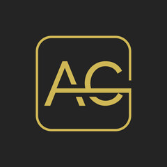 Initial AC or CA and A or C Letter. Initial Logo AC Design Template Vector Illustration.