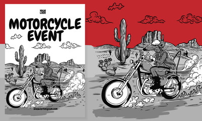 motorcycle event poster illustration