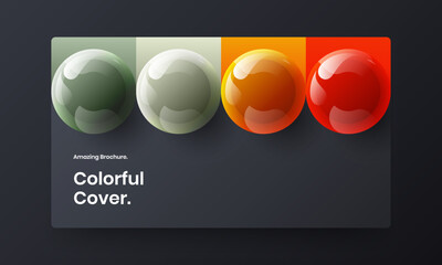 Fresh 3D balls presentation concept. Unique banner design vector layout.