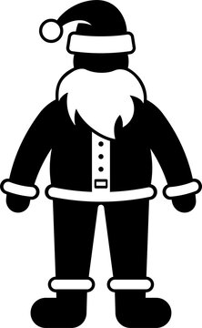 Santa Claus stick figure man icon illustration. Stickman standing front view silhouette pictogram