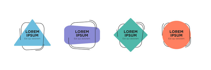 Set of modern abstract vector banners. Banners flat trendy vector