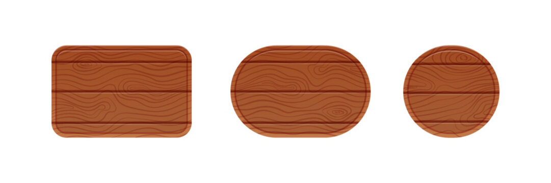 Plywood banner set. Retro style rustic billboard