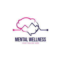 Mental health and psychology concept logo