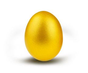 Golden egg with shadow