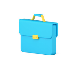 Modern business briefcase or schoolbag for carrying documents 3d isometric icon  illustration
