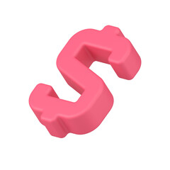 Red simple dollar sign icon isometric  cash USA money badge symbol of financial successful
