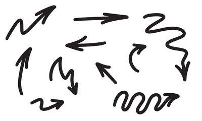 Set of arrows in different directions, swirling motion.