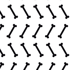 Halloween seamless pattern with black bone on white background Vector illustration Texture for wrapping and fabric