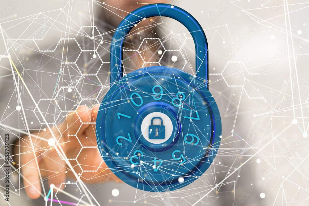 Poster security data code digital concept