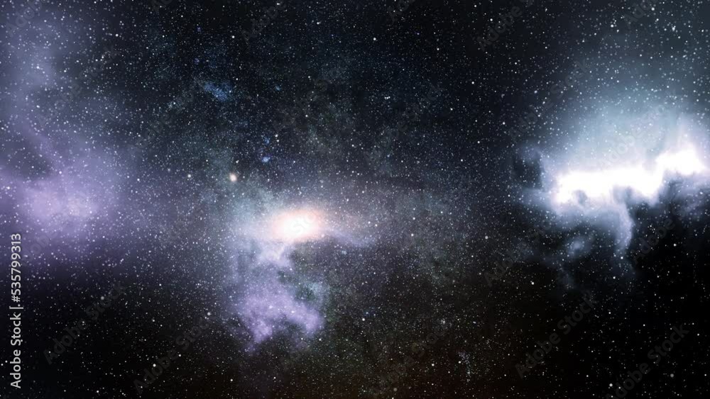 Wall mural view of nebula galaxy and stars in the universe.