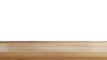 Wooden board table isolated on transparent background.