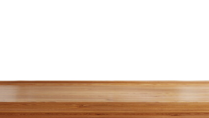 Wooden board table isolated on transparent background.