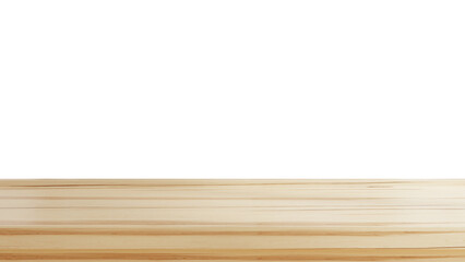 Wooden board table isolated on transparent background.