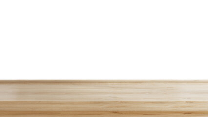Wooden board table isolated on transparent background.