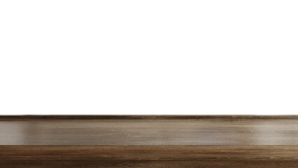 Wooden board table isolated on transparent background.