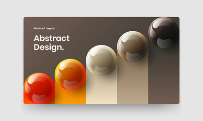 Abstract realistic balls handbill layout. Minimalistic web banner design vector template.
