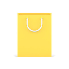 Yellow shopping bag package 3d icon  illustration