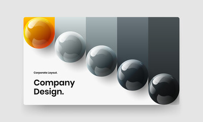 Creative realistic balls catalog cover concept. Unique company brochure design vector layout.