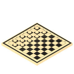 3d rendering illustration of a draughts game board