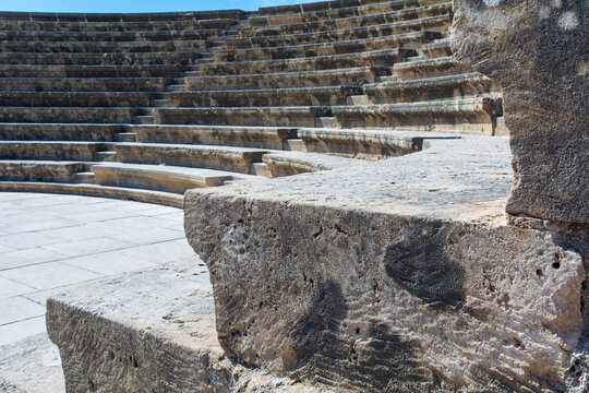 Round steps of an ancient amphitheater in Cyprus