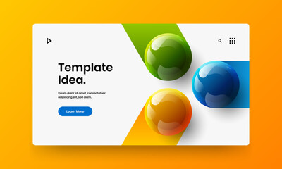 Colorful 3D balls leaflet template. Modern presentation design vector concept.