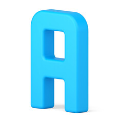 A blue letter symbol 3d isometric icon  illustration. Logotype alphabet font for stylish type